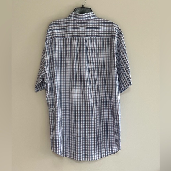 Peter Millar 'Seaside Finish' Short-Sleeve Button Up Plaid Shirt, Blue Green, XL - Picture 2 of 8
